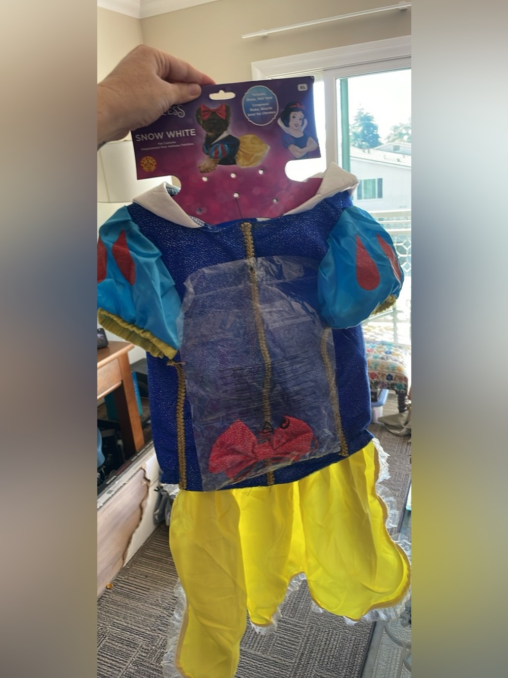 Disney Snow White Pet Costume in Blue, Yellow, Red-Size XL-Read Description